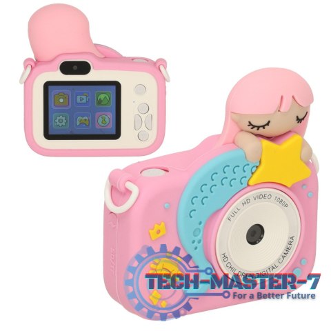 Aparat cyfrowy fotograficzny dla dzieci kamera zabawka + karta 32GB różowy syrenka Aparat cyfrowy fotograficzny dla dzieci kamera zabawka + karta 32GB różowy syrenka