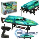 Motorówka zdalnie sterowana RC REVOLT Q7 Illuminator Szybka Łódź 20km/h Zasięg 150m 2.4GHz Silnik Chłodzony Wodą LED Auto-Reset