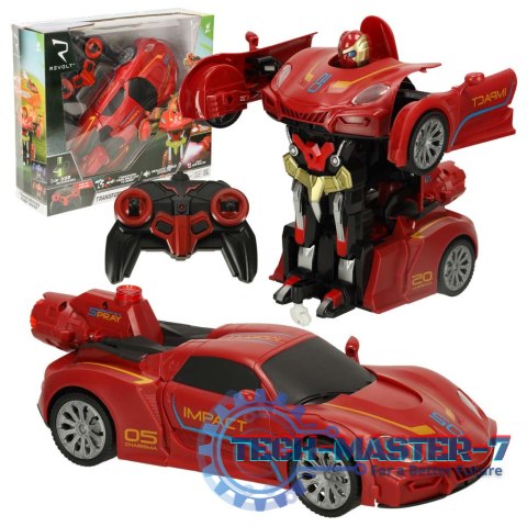 Robot zdalnie sterowany RC REVOLT Auto Sportowe 2w1 Przekształca się w Robota 2.4GHz Para LED Dźwięk Robot zdalnie sterowany RC REVOLT Auto Sportowe 2w1 Przekształca się w Robota 2.4GHz Para LED Dźwięk