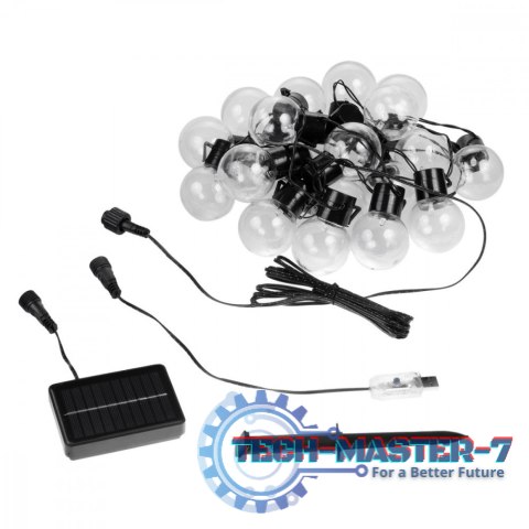 Girlanda solarna ogrodowa 2w1 LED MCE424 7m kule Girlanda solarna ogrodowa 2w1 LED MCE424 7m kule