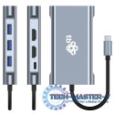 HUB Adapter USB C 8w1 HDMIx2 USB VGA RJ45 PD