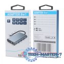 HUB Adapter USB C 8w1 HDMIx2 USB VGA RJ45 PD