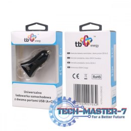 Ładowarka samochodowa uniwersalna USB A+C QC