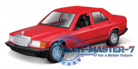 Model metalowy Mercedes Benz 190E 1987 1/24 czerwony