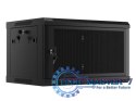 Szafa wisząca 19 cali 6U 600x450 drzwi perforowane (flat pack) czarna
