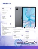 Tablet TAB 80 LTE 8/128GB 7680 mAh 10,1 cala szary