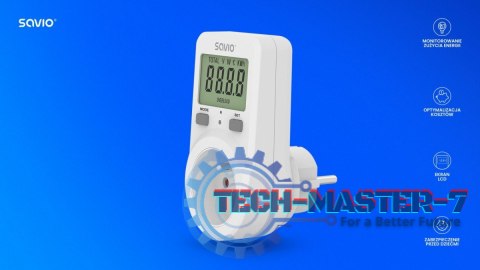 Watomierz z wyświetlaczem LCD, 16A, 3680W, AE-02 Watomierz z wyświetlaczem LCD, 16A, 3680W, AE-02