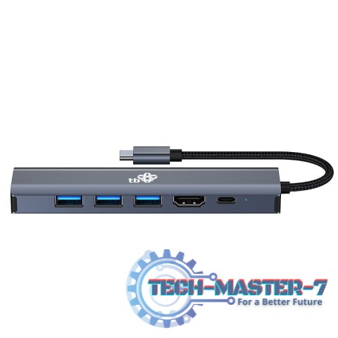 Adapter HUB USB C 6w1 - HDMI, USBx3, PD, RJ-45 Adapter HUB USB C 6w1 - HDMI, USBx3, PD, RJ-45
