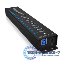 Hub IB-HUB1717 16+1 port USB HUB, 16x USB + 1x USB do ładowania, USB 3.2 Gen 1, 96 Watt zasilacz