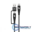 Kabel 2w1: USB C - USB C z nakładką USB A, 1.2 m