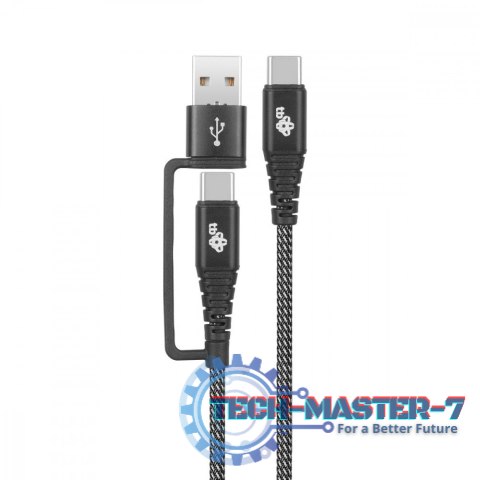 Kabel 2w1: USB C - USB C z nakładką USB A, 1.2 m Kabel 2w1: USB C - USB C z nakładką USB A, 1.2 m
