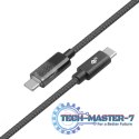 Kabel USB C - USB C 1m ze wskaźnikiem mocy ładowania LED (100 W)