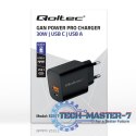 Ładowarka GaN Power Pro | 1xUSB-C | 1xUSB | 30W | 5-20V | 1.5-3A | Czarna