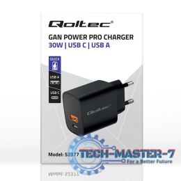 Ładowarka GaN Power Pro | 1xUSB-C | 1xUSB | 30W | 5-20V | 1.5-3A | Czarna