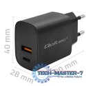 Ładowarka GaN Power Pro | 1xUSB-C | 1xUSB | 30W | 5-20V | 1.5-3A | Czarna