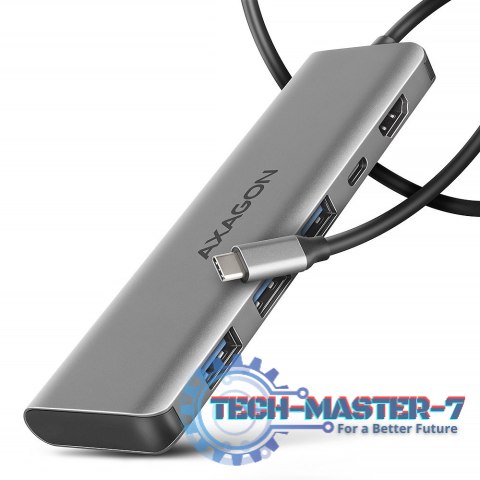 HMC-5H Wieloportowy hub USB 5in1, 5Gbps, 3x USB-A, HDMI 4K/30Hz, PD 100W, 100cm USB-C kabel HMC-5H Wieloportowy hub USB 5in1, 5Gbps, 3x USB-A, HDMI 4K/30Hz, PD 100W, 100cm USB-C kabel