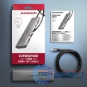HMC-5H Wieloportowy hub USB 5in1, 5Gbps, 3x USB-A, HDMI 4K/30Hz, PD 100W, 100cm USB-C kabel
