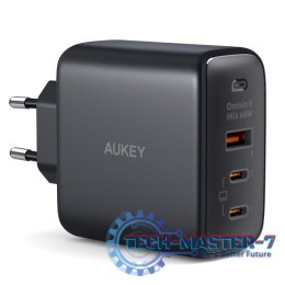 PA-B6T Black Omnia II GaN ładowarka sieciowa 3xUSB (2xUSB C+ 1xUSB A) 65W QC PD