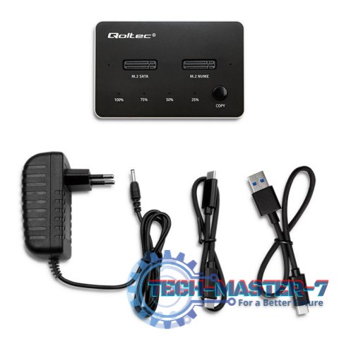 Stacja dokująca dysków SSD M.2 | NVMe | SATA | USB-C | DUAL 2 x 2TB Stacja dokująca dysków SSD M.2 | NVMe | SATA | USB-C | DUAL 2 x 2TB
