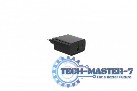 Ładowarka PowerDelivery USB-A USB-C 20W Czarna Ładowarka PowerDelivery USB-A USB-C 20W Czarna