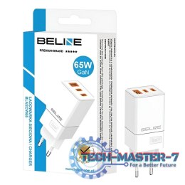 Ładowarka siciowa 65W GaN 2xUSB-C+USB-A bez kabla Biała