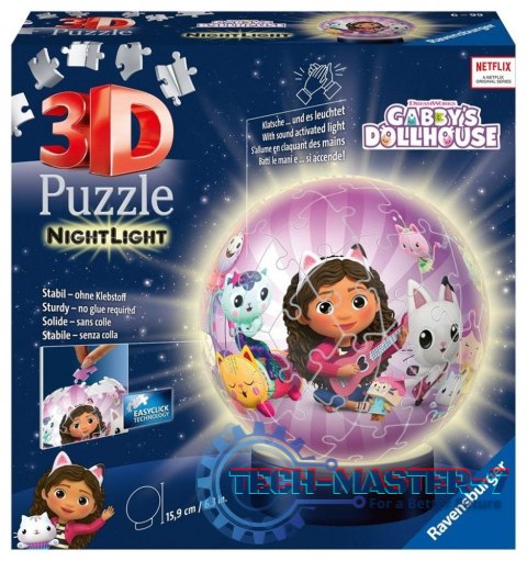 Puzzle 3D Świecąca kula Koci Domek Gabi Puzzle 3D Świecąca kula Koci Domek Gabi
