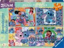 Puzzle 4x100 elementów Disney Stitch