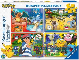 Puzzle 4x100 elementów Pokemon zestaw