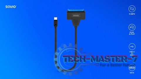 Adapter USB-C 3.1 Gen 1 (M) - SATA (F) do dysków 2.5 cala, AK-69 Adapter USB-C 3.1 Gen 1 (M) - SATA (F) do dysków 2.5 cala, AK-69