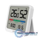 Czujnik temperatury i wilgotności, do użytku wewnętrznego, ekran LCD, zegar, data, uchwyt z magnesem, CT-01/W Biały