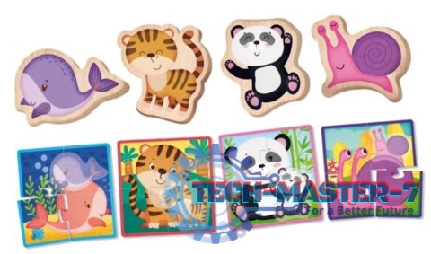 Montessori Puzzle drewniane ze zwierzętami Montessori Puzzle drewniane ze zwierzętami