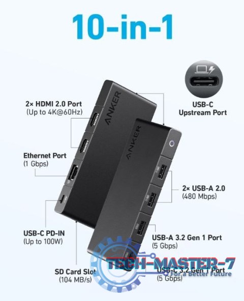 Hub 364 USB-C Dual Display 10w1 2x4K HDMI eth czarny Hub 364 USB-C Dual Display 10w1 2x4K HDMI eth czarny