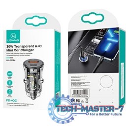 Ładowarka samochodowa 30W 1xUSB + 1xUSB-C Fast Charge