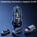 Ładowarka samochodowa 30W 1xUSB+1xUSB-C fast charge Niebieska