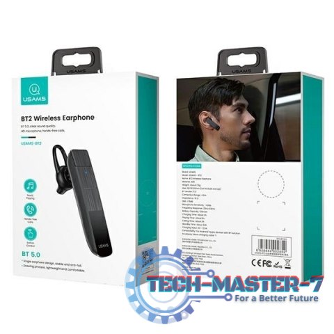 Słuchawka Bluetooth 5.0 BT2 mono Czarna Słuchawka Bluetooth 5.0 BT2 mono Czarna