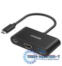 USB-C Hub 3w1 4K HDMI szary