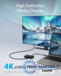 USB-C Hub 3w1 4K HDMI szary