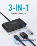 USB-C Hub 3w1 4K HDMI szary