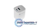 Ładowarka sieciowa Ribera GAN 1X USB-A + 1X USB-C 30W Biała