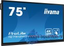 Monitor 75 cali ProLite TE7512MIS-B3AG,INFRARED,40pkt,IPS,4K, 24/7, 7H, WiFi,VGA, HDMI, USB-c, Bluetooth,metal,8ms, vesa, głośni