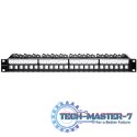 Patch panel do szaf RACK 19" | 24 porty | 1U | UTP | Czarny