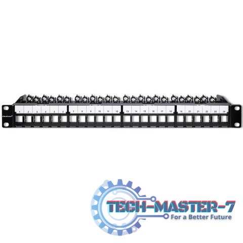 Patch panel do szaf RACK 19" | 24 porty | 1U | UTP | Czarny