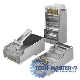 Wtyk przelotowy złącze RJ45 | CAT5e | FTP | Pass Through | Pozłacane styki | 100 sztuk