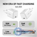 Ładowarka sieciowa USB C 35W 3A Power delivery 3.0 QC 3.0 Biała