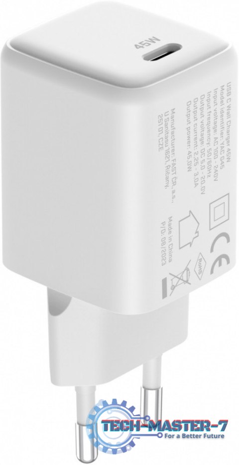 Ładowarka sieciowa USB C 45W 3A Power delivery 3.0 QC3.0 Biała Ładowarka sieciowa USB C 45W 3A Power delivery 3.0 QC3.0 Biała