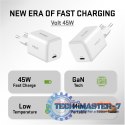 Ładowarka sieciowa USB C 45W 3A Power delivery 3.0 QC3.0 Biała