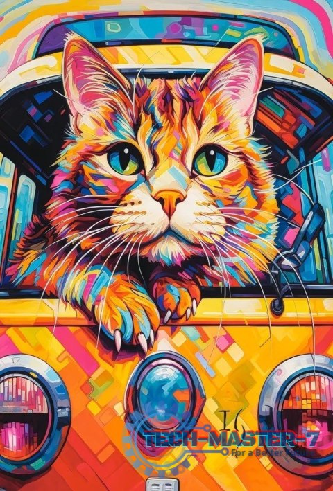 Puzzle 1000 elementów Cat Bus Travel Puzzle 1000 elementów Cat Bus Travel