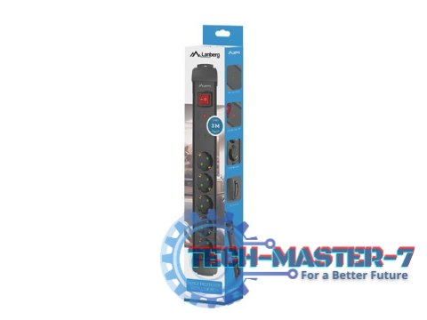 Listwa zasilająca 3.0m 5x230 SC SP1-05F-0300-BK Listwa zasilająca 3.0m 5x230 SC SP1-05F-0300-BK