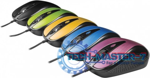 Mysz przewodowa USB , 4 przyciski, optyczna, symetryczna, Błękit Mysz przewodowa USB , 4 przyciski, optyczna, symetryczna, Błękit