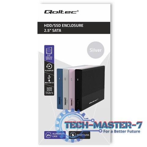 Obudowa | Kieszeń na dysk SSD HDD 2.5 cala| SATA | USB 3.0 | Super speed 5Gb/s | 2TB | Srebrna Obudowa | Kieszeń na dysk SSD HDD 2.5 cala| SATA | USB 3.0 | Super speed 5Gb/s | 2TB | Srebrna